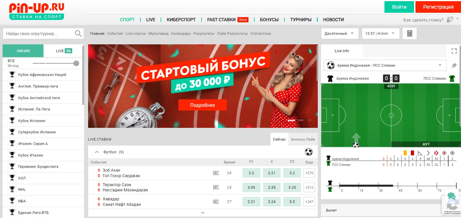 Общая информация о букмекерской конторе Пин Ап